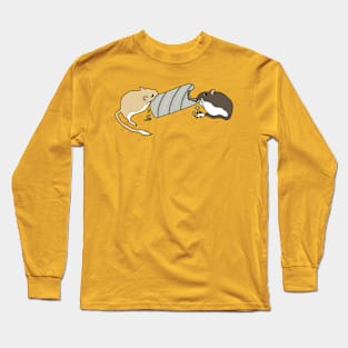 Cute gerbils with cardboard tube Long Sleeve T-Shirt